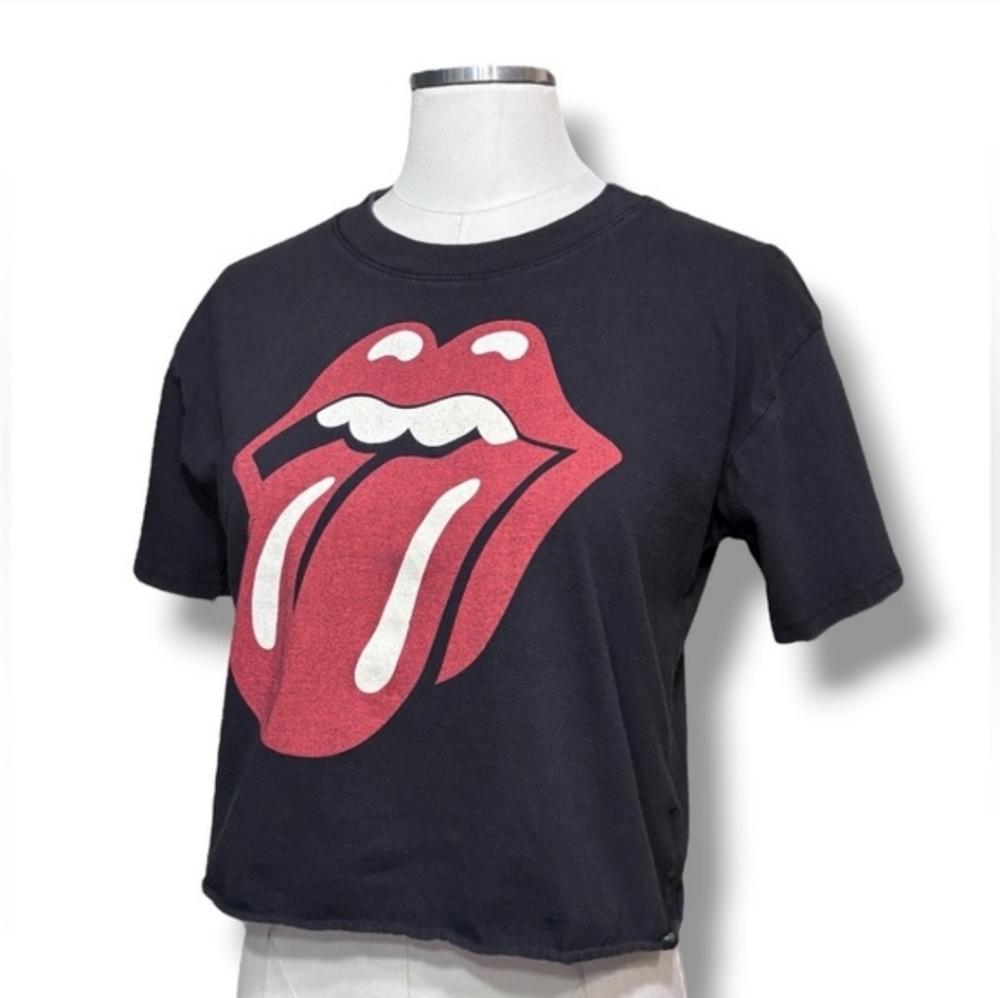 TREASURE & BOND Black Cropped Crew Neck “Hot Lips” Graphic Size XL (14/16)